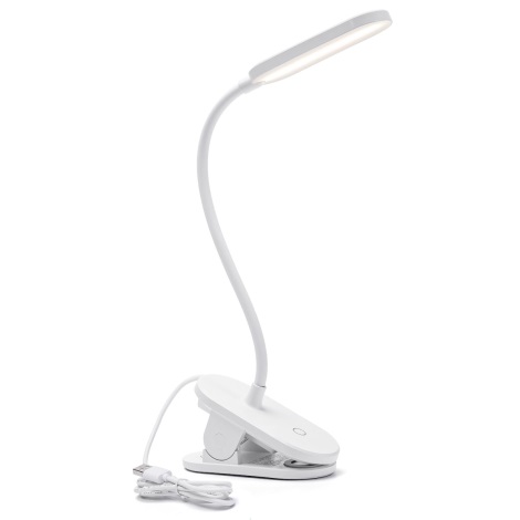 Aigostar - LED Ściemnialna lampa stołowa z klipsem LED/2,5W/5V biała