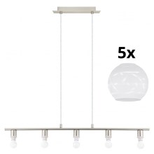 Eglo - LED Żyrandol na lince MY CHOICE 5xE14/4W/230V chrom/biały