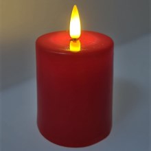 LED Świeca LED/2xAA ciepła biel 9 cm czerwona