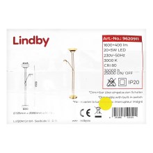 Lindby - LED Lampa podłogowa ściemnialna YVETA LED/20W/230V + LED/5W/230V