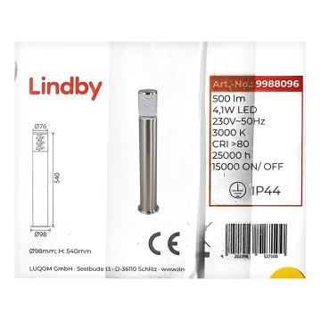 Lindby - LED Lampa zewnętrzna BELEN LED/4,1W/230V IP44