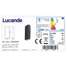 Lucande - LED Kinkiet zewnętrzny CORDA 2xLED/3W/230V IP54