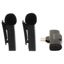 PATONA - ZESTAW 2x Bezprzewodowy mikrofon z klipsem do Smartphone USB-C 5V