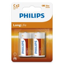 Philips R14L2B/10 - 2 szt.  Bateria Cynkowo-chlorkowa C LONGLIFE 1,5V