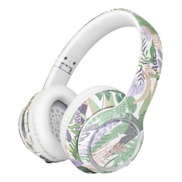 Sencor - Bezprzewodowe słuchawki z mikrofonem 3,7V/400 mAh zielone/białe
