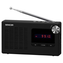 Sencor - Przenośny odbiornik radiowy PLL FM 5W 800 mAh 3,7V USB i MicroSD