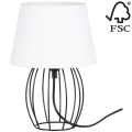 Spot-Light - Lampa stołowa MANGOO 1×E27/40W/230V biały/czarny - certyfikat FSC