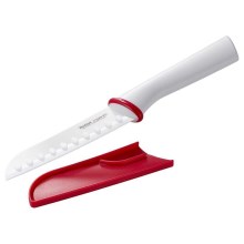 Tefal - Ceramiczny nóż santoku INGENIO 13 cm biały/czerwony