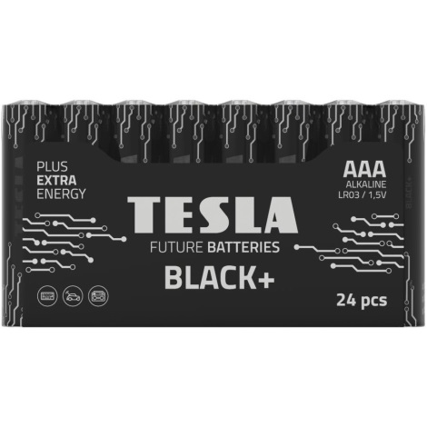 Tesla Batteries - 24 szt. Bateria alkaliczna AAA BLACK+ 1,5V