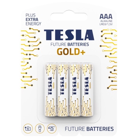 Tesla Batteries - 4 szt. Bateria alkaliczna AAA GOLD+ 1,5V