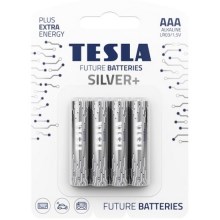 Tesla Batteries - 4 szt. Bateria alkaliczna AAA SILVER+ 1,5V