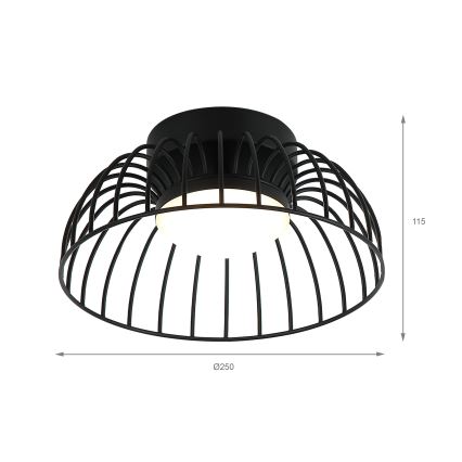  plafon LED BETSY LED/12W/230V średnica 25 cm czarny