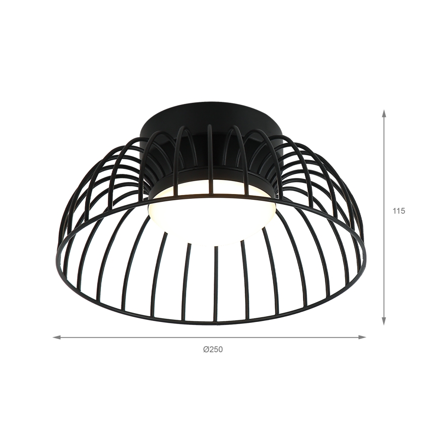  plafon LED BETSY LED/12W/230V średnica 25 cm czarny