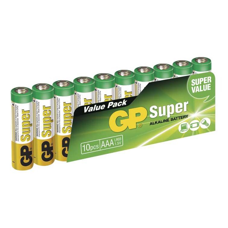 10 szt. Bateria alkaliczna AAA GP SUPER 1,5V