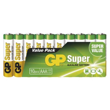 10 szt. Bateria alkaliczna AAA GP SUPER 1,5V