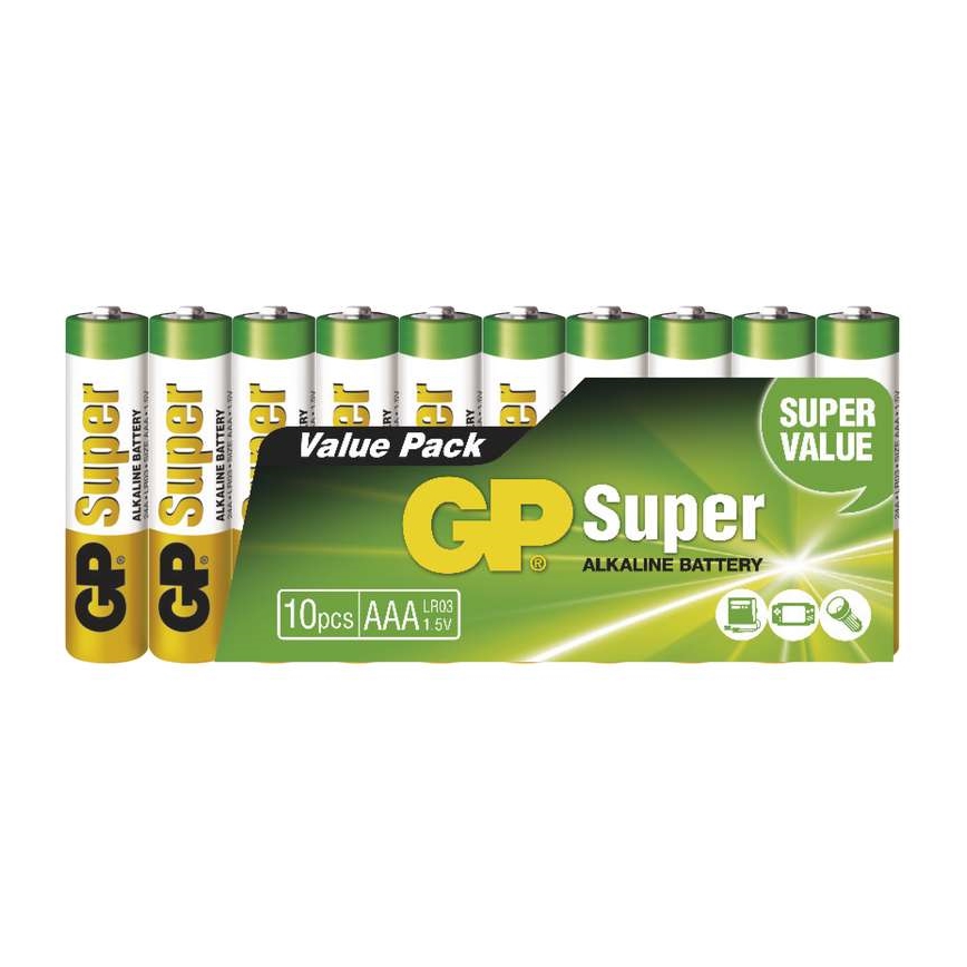 10 ks Bateria alkaliczna AAA GP SUPER 1,5V