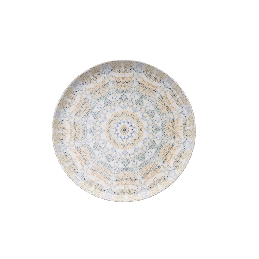 12-elementowy zestaw obiadowy, wielobarwny, porcelana