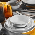 18-częściowy biały zestaw obiadowy z porcelany