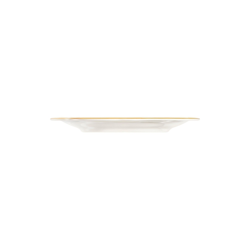 18-częściowy porcelanowy zestaw obiadowy, biały/złoty