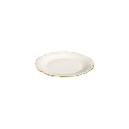 18-częściowy porcelanowy zestaw obiadowy, biały/złoty