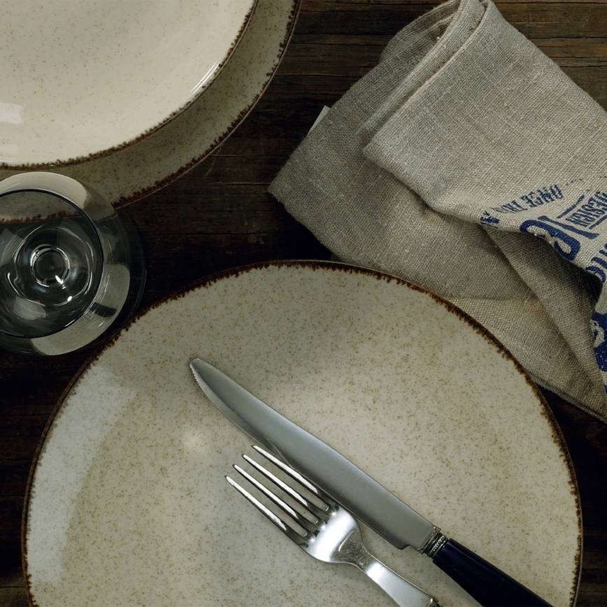 18-częściowy zestaw obiadowy beżowy/porcelana