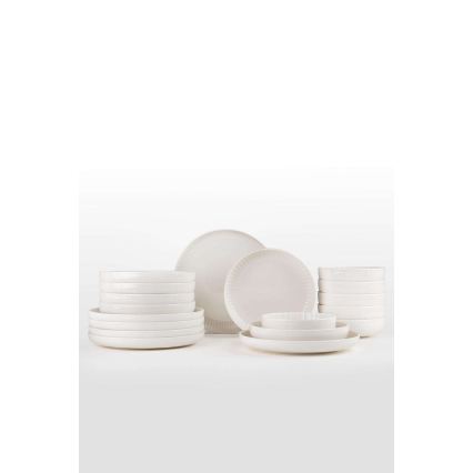 18-częściowy zestaw obiadowy, biały, porcelana