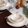 18-częściowy zestaw obiadowy, biały/zielony/żółty, porcelana