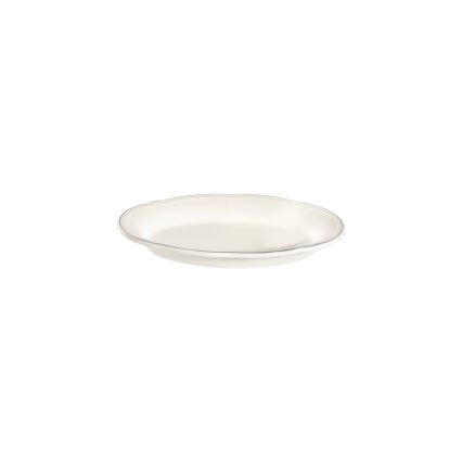 18-częściowy zestaw obiadowy kremowy/srebrny/porcelana
