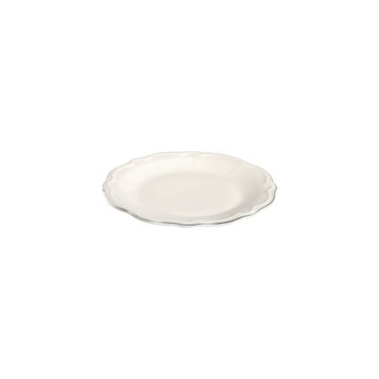 18-częściowy zestaw obiadowy kremowy/srebrny/porcelana