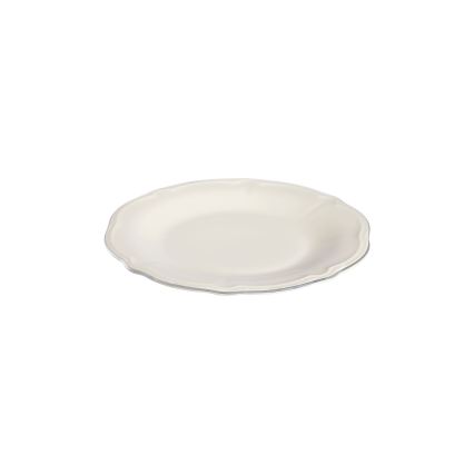 18-częściowy zestaw obiadowy kremowy/srebrny/porcelana