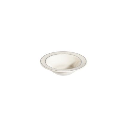 18-częściowy zestaw obiadowy kremowy/srebrny/porcelanowy