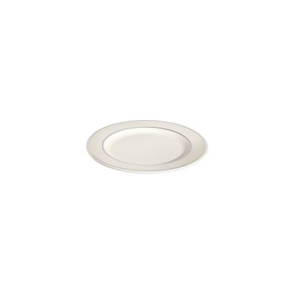 18-częściowy zestaw obiadowy kremowy/srebrny/porcelanowy