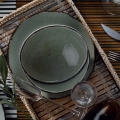 18-częściowy zestaw obiadowy zielony/porcelana