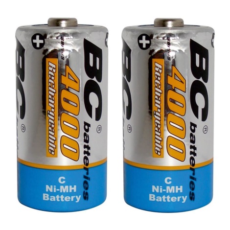 2 szt. Bateria akumulatorowa NiMH C 4000 mAh 1,2V