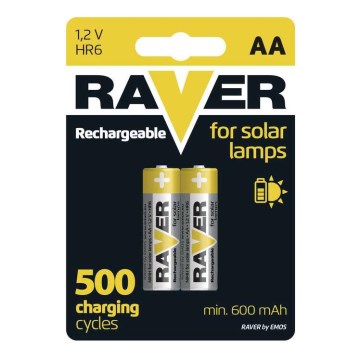 2 szt Bateria ładowalna AA RAVER NiMH/1,2V/600 mAh 2 szt Bateria ładowalna AA RAVER NiMH/1,2V/600 mAh