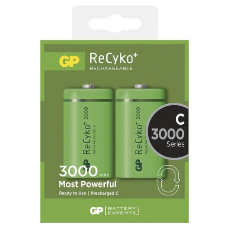 2 szt Bateria ładowalna C GP RECYKO+ NiMH/1,2V/3000 mAh