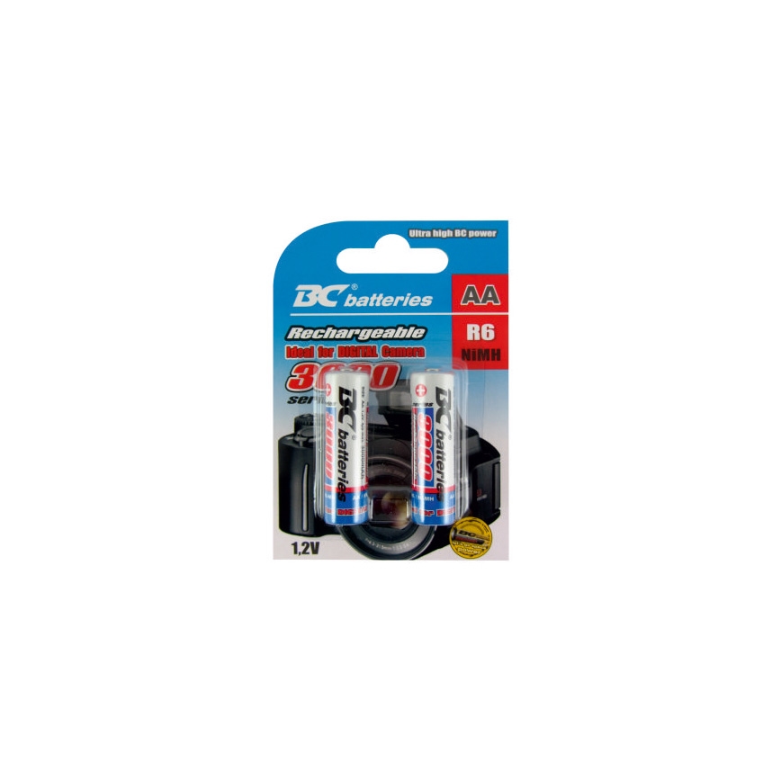 2 szt. Baterie ładowane NiMH AA 3000 mAh 1,2V