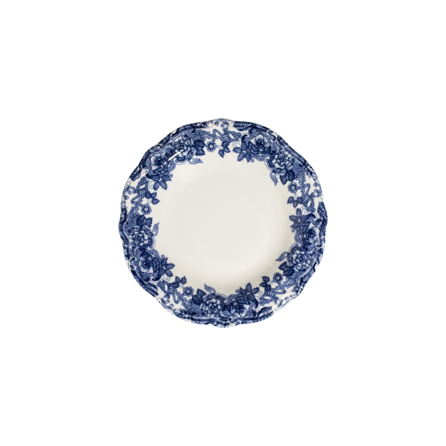 24-częściowy zestaw obiadowy, biało-niebieski, porcelana
