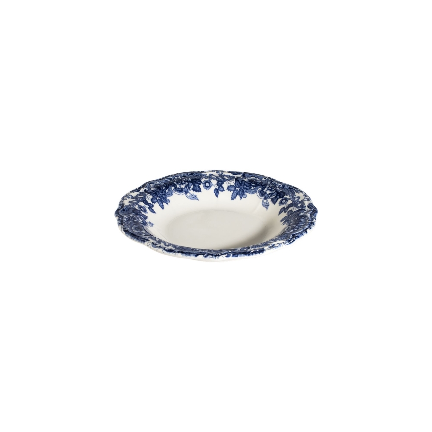 24-częściowy zestaw obiadowy, biało-niebieski, porcelana