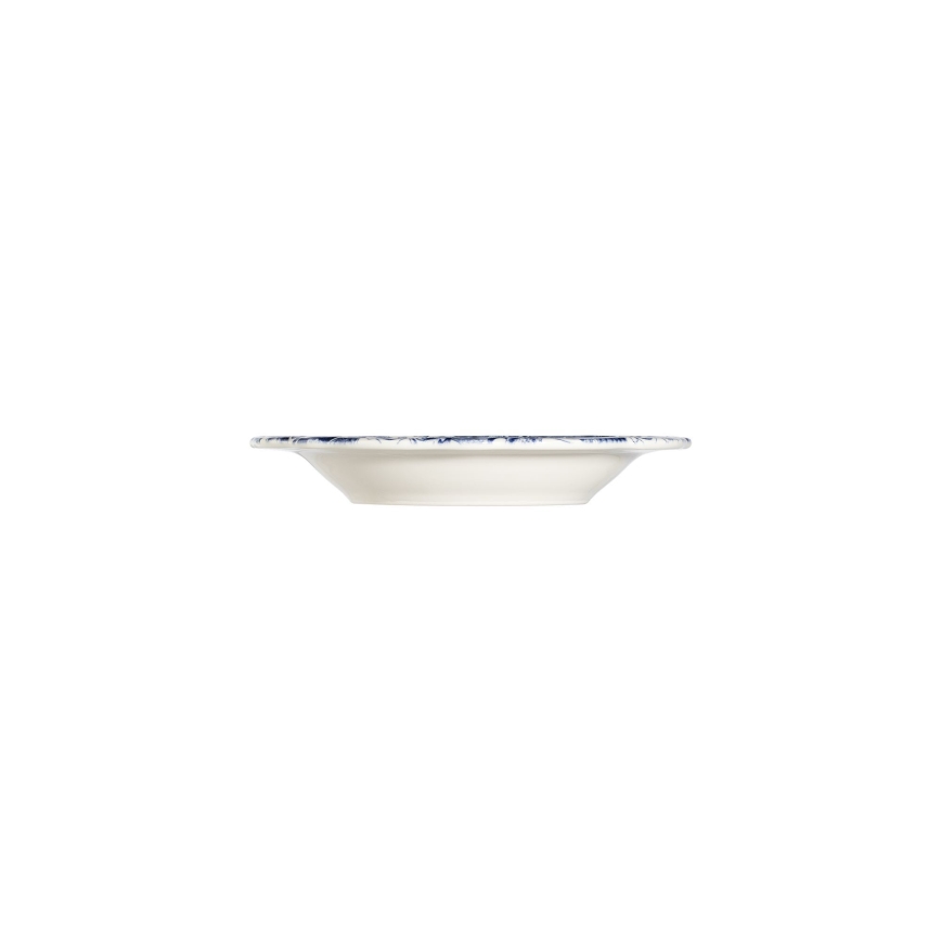 24-częściowy zestaw obiadowy, biało-niebieski, porcelana