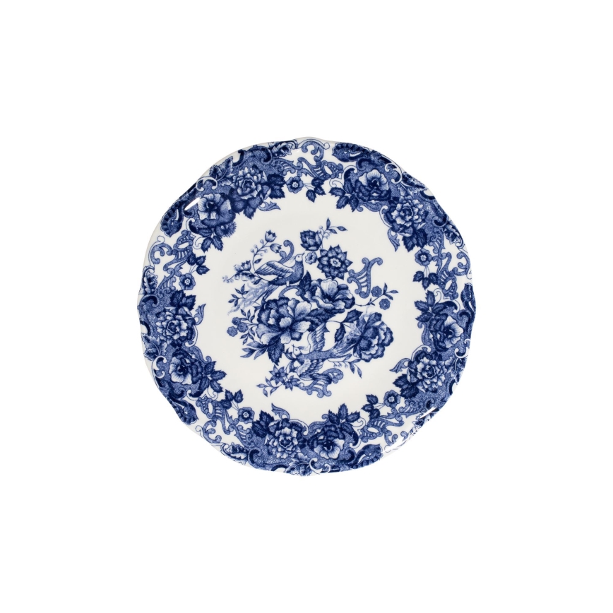 24-częściowy zestaw obiadowy, biało-niebieski, porcelana