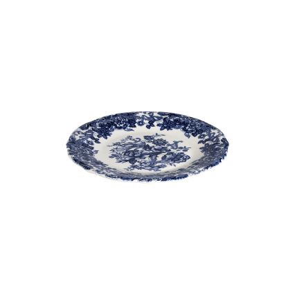 24-częściowy zestaw obiadowy, biało-niebieski, porcelana
