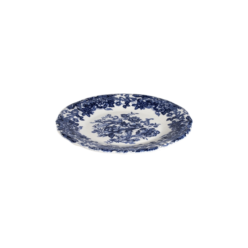 24-częściowy zestaw obiadowy, biało-niebieski, porcelana