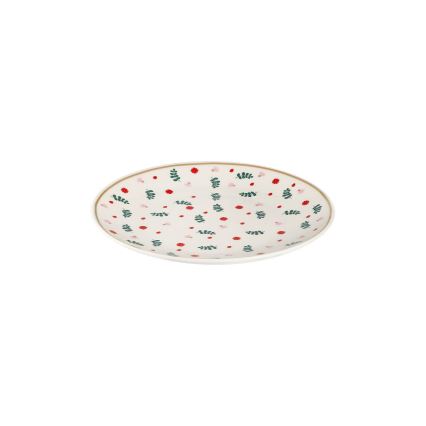 24-częściowy zestaw obiadowy biały/czerwony/zielony/porcelana