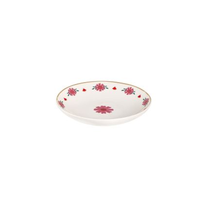 24-częściowy zestaw obiadowy biały/czerwony/zielony/porcelana