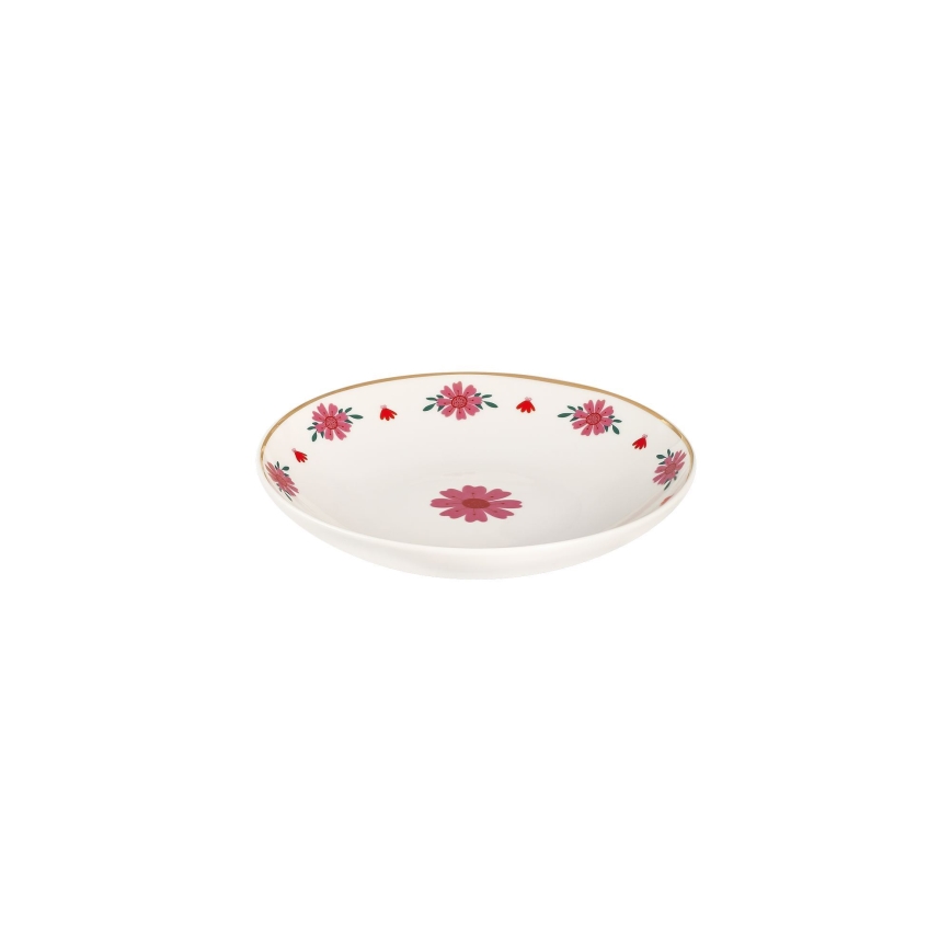 24-częściowy zestaw obiadowy biały/czerwony/zielony/porcelana
