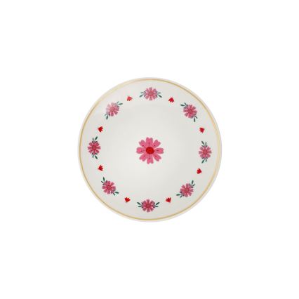 24-częściowy zestaw obiadowy biały/czerwony/zielony/porcelana