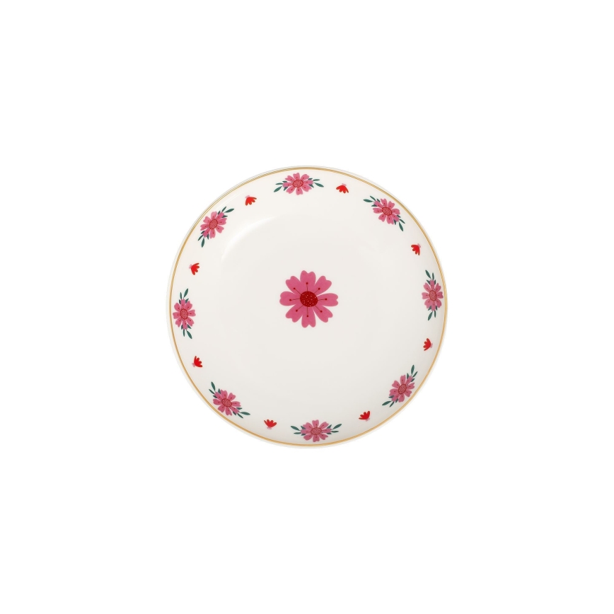 24-częściowy zestaw obiadowy biały/czerwony/zielony/porcelana