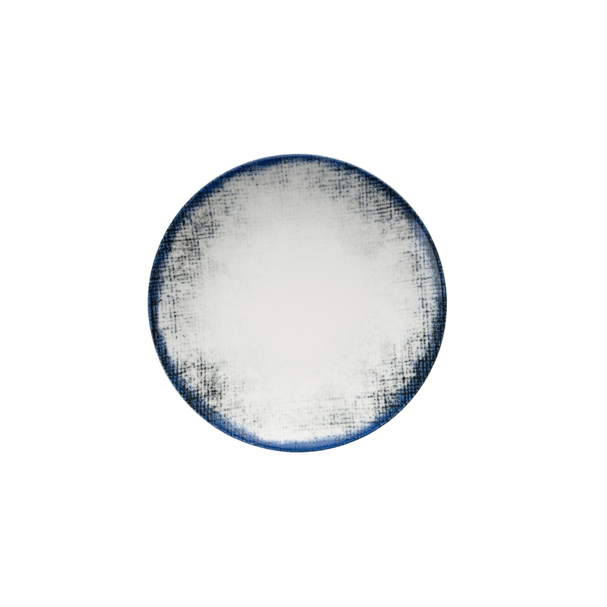 24-częściowy zestaw obiadowy biały/niebieski porcelana