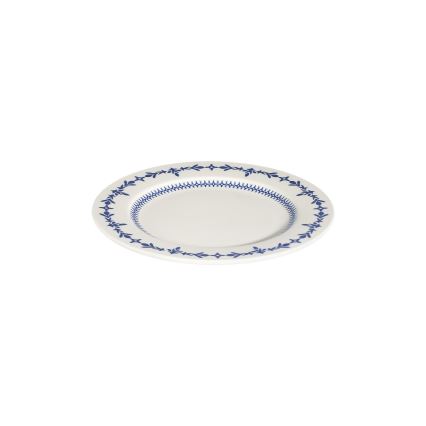 24-częściowy zestaw obiadowy, biały/niebieski, porcelana